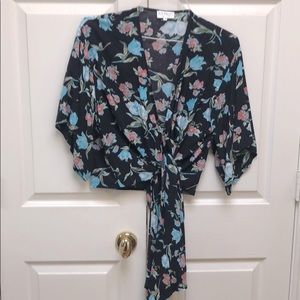 XIX palms kimono wrap top